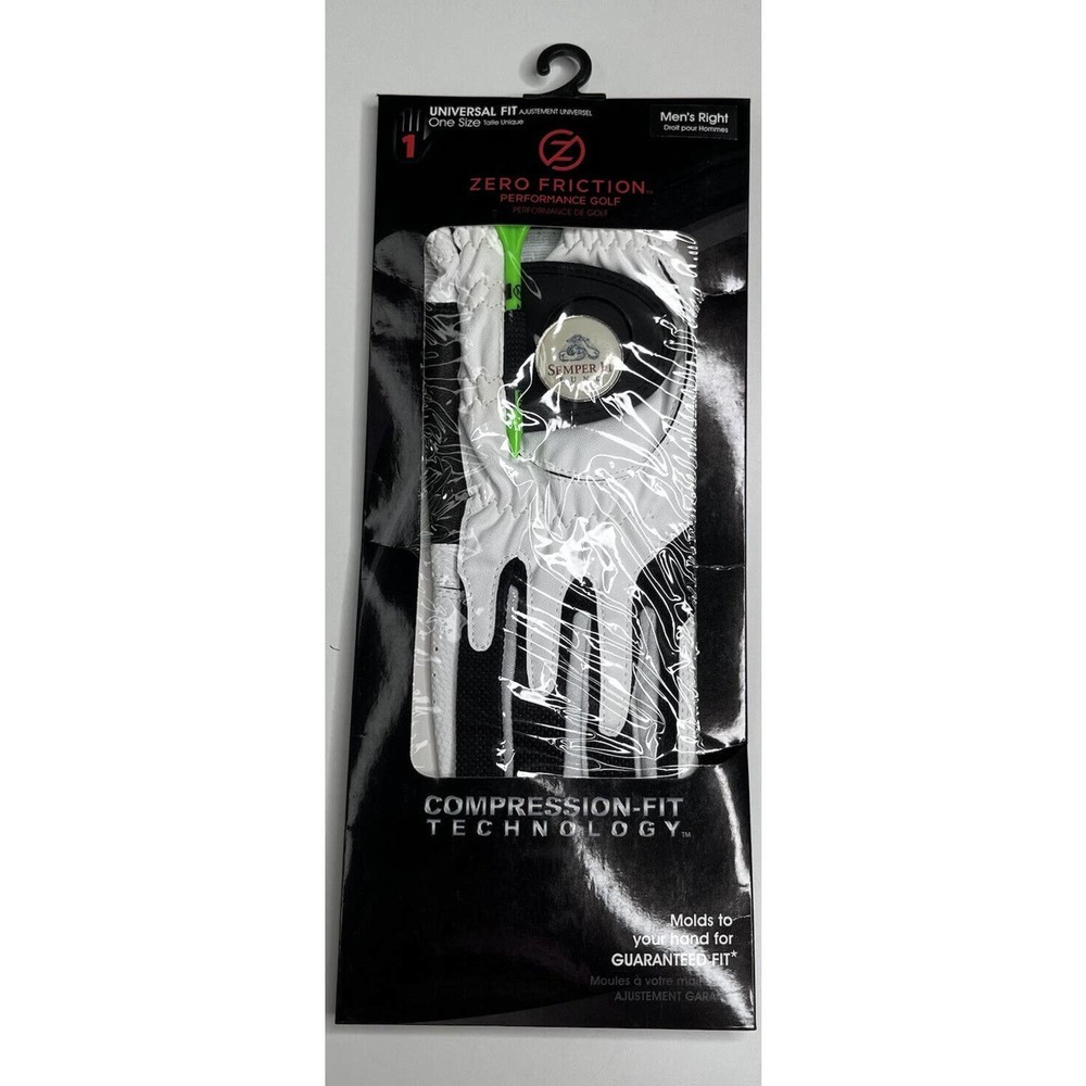 NWT Zero Friction RIGHT Leather Golfing Glove Universal Fit Men’s White
